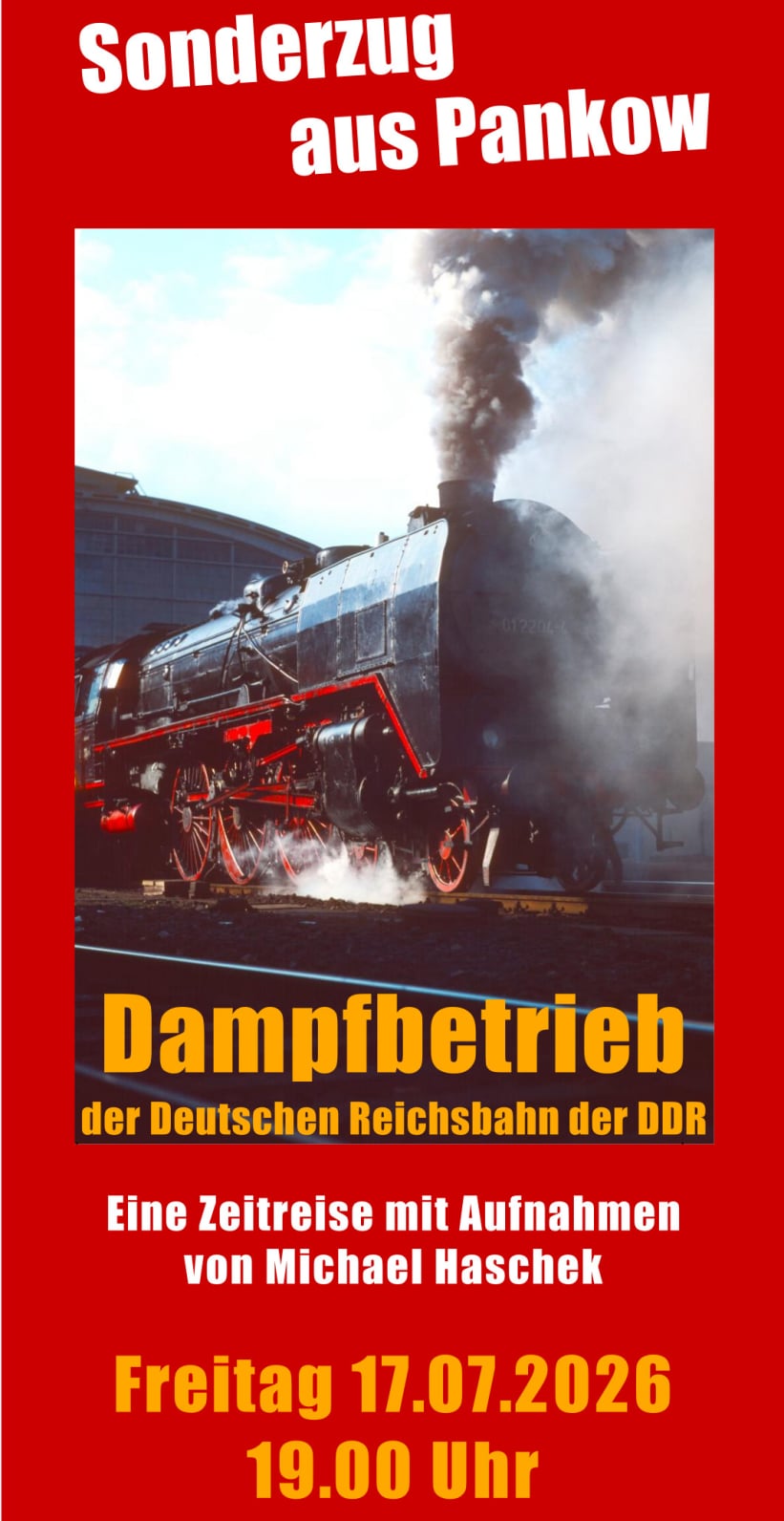 Flyer zum Vortrag Dampfbetrieb